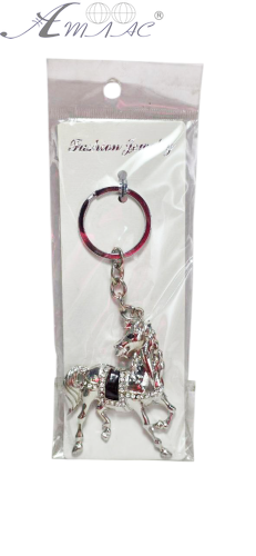 Брелок Лошадь 26 год лошади! металл с камнями черное седло  13247 
