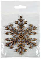 Фігурка фанерна - Сніжинка тонка, велика 10 см AS-4749, В-0249