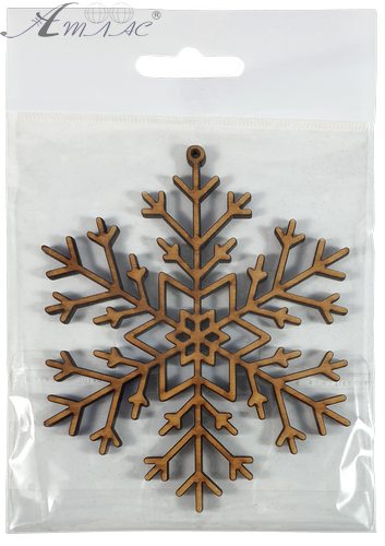 Фігурка фанерна - Сніжинка тонка, велика 10 см AS-4749, В-0249 Фігурка фанерна - Сніжинка тонка, велика 10 см AS-4749, В-0249