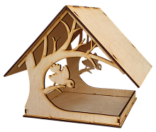 Годівничка № 3 із пташкою на дереві 28 х 22.5 х 23 см тм.Атлас  AS-4275