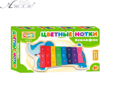 Іграшка дерев'яна Ксилофон Кольорові нотки 30 см  1854 фото 2