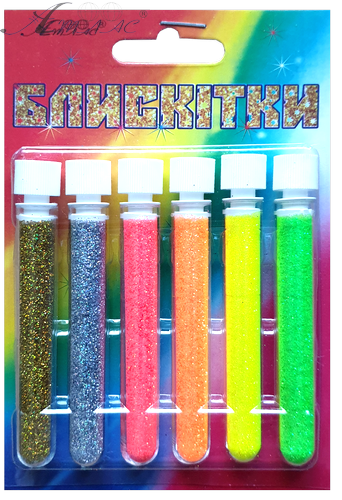 Блестки (Глиттер) Набор № 14 - 2 гр ( 6 шт ) - Флуоресцентные - Лимонный + Зеленый + Оранжевый + Персиковый + Золото + Серебро AS-2213, А-983 фото 3 Блестки (Глиттер) Набор № 14 - 2 гр ( 6 шт ) - Флуоресцентные - Лимонный + Зеленый + Оранжевый + Персиковый + Золото + Серебро AS-2213, А-983 фото 3