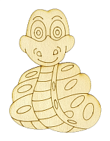 Фігурка фанерна - Змія № 5 здивований 5,5х7,5см  AS-4877