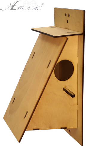 Шпаківня № 3/1 Скошена фарбована, морилка під лаком 16 х 17 х 30 см AS-4360