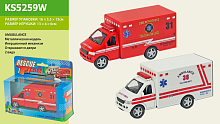Машинка модель Kinsfun, Швидка допомога Червона  KS5259W