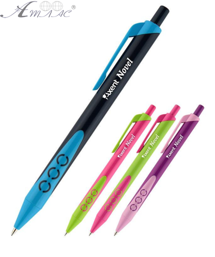 Ручка шариковая Axent Novel цветная автомат AB1076-02-A Ручка шариковая Axent Novel цветная автомат AB1076-02-A