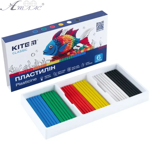 Пластилін Kite Classic 6 кольорів 120 гр  K-081