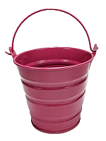 Ведерко Декоративний метал 9,5 х 9,5см Диз № 6 широкий смуги Червоне  09969