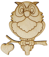 Фігурка фанерна - Сова на гілці 5.3 х 6 см  AS-4753