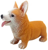 Игрушка силиконовая антистресс собака Корги большая рыжая 9 см  06810