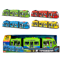 Игрушка Трамвай большой 42см звук свет синий  60147
