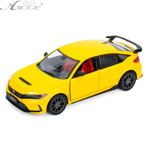 Машинка Kinsmart Honda Civic Type R 2024 Жовта  KT5472W