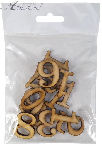 Цифры для часов арабские 12 шт высотой 3 см из фанеры AS-4575 фото 2