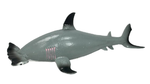 Игрушка силиконовая антистресс Акула молот серая 21см  06734