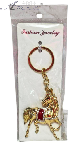 Брелок Лошадь 26 год лошади! металл с камнями красное седло  08691 
