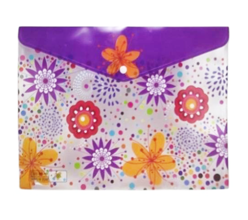 Папка на кнопке А4 прозрачная с рисунками микс  5002  фото 2