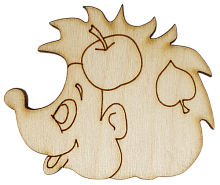 Фігурка фанерна - Їжачок з яблуком 6.5 см AS-4638, В-0188