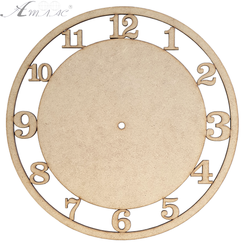 Основа для часов из МДФ № 3 Круглая с арабскими цифрами d = 30 см AS-6503