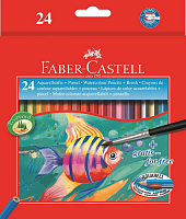 Карандаши акварельные цветные Faber Castell 24 цвета шестигранные  114425