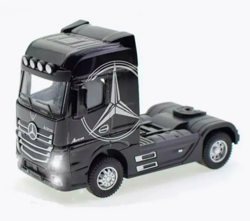 Машинка Автопром Mercedes Actros фура черная металл инерционная 31см  7540  фото 2