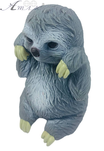 Іграшка Силіконова тягнучка Лінивець сірий 8 см  08796