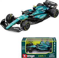 Машинка Bburago F1 Aston Martin AMR23 гоночный болид 13см  18-38090