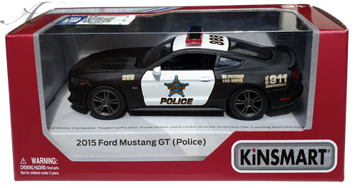 Машинка модель Kinsmart, Ford Mustang GT Police 2015 год KT5386WP