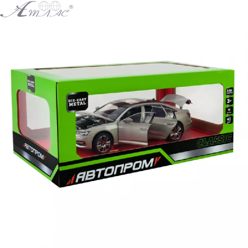 Машинка Автопром Audi A6L чорна метал світло звук 20см  AP7754 фото 2