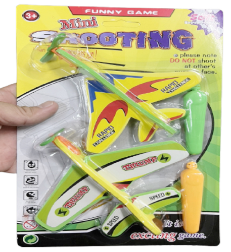 Игрушка Самолет на зупуске типа рогатки 2 штуки 13 см  3388-10