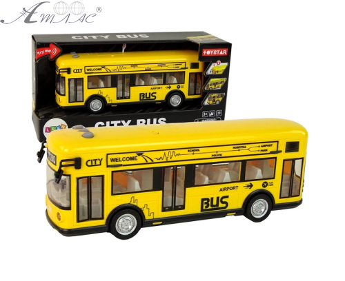 Іграшка Автобус City Bus жовтий 27 см світло та звук  17734 фото 2