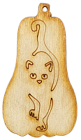 Фигурка фанерная - Тыква с кошкой 3,5 x 6 см AS-4616, В-0213