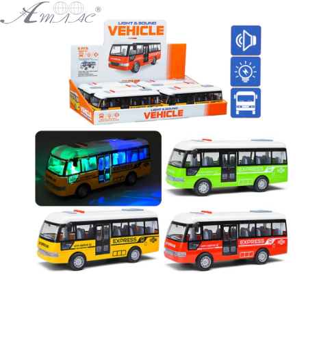 Іграшка Автобус зі світлом та звуком інерційний 19 см  YM9907F