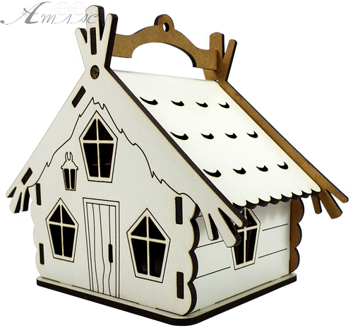 Будинок №  6 скринька з відкидним дахом, з МДФ 15 х 10 х 13 см AS-6242, М-2079