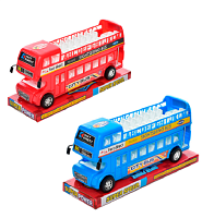 Игрушка Автобус кабрио двухэтажный Синий 28 см  018-56