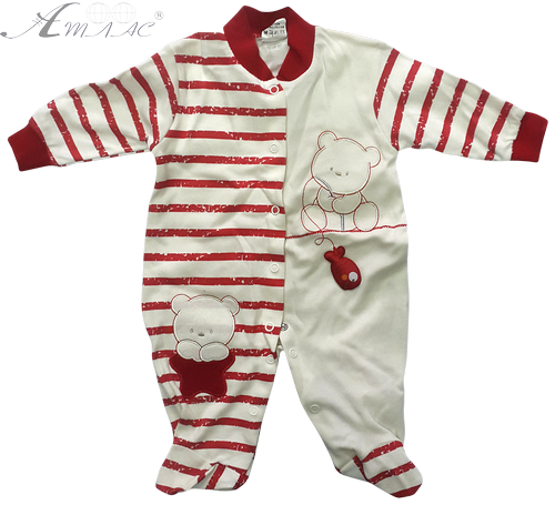 Комбінезон Bebelinna р.56-62 махра, кремовий з рибкою 12397