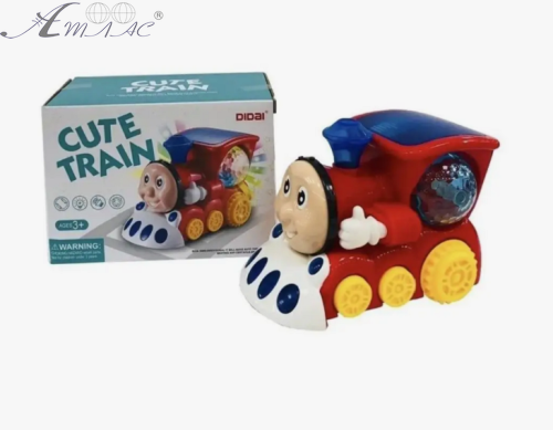 Іграшка Паровозик Томас Червоний з диско кулею світло, звук у коробці  09825 фото 3