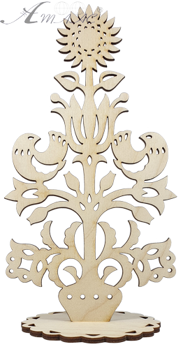 Фигурка фанерная - Подсолнух с птицами на подставке 22.2 см AS-4700, В-0139 Фигурка фанерная - Подсолнух с птицами на подставке 22.2 см AS-4700, В-0139