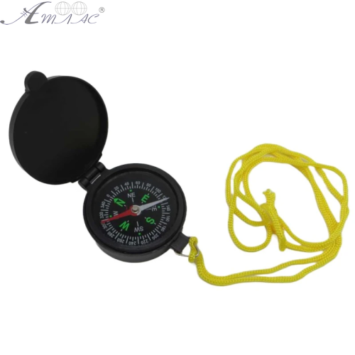 Компас пластик 4см складаний Чорний на шнурку  13974