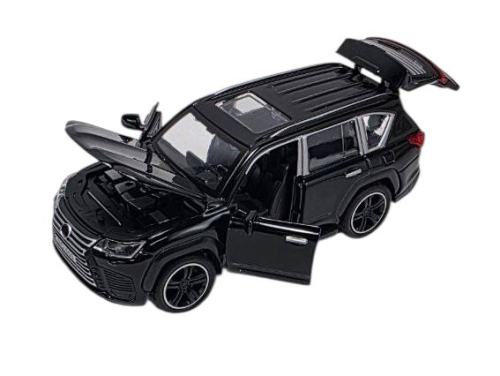 Машинка Die-CastCar Lexus LX 600 черный 14 см металл свет звук  3281B фото 2