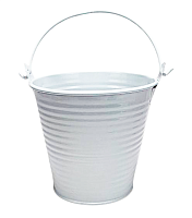 Ведерко Декоративное металл  9,5 х 9,5см Диз № 2 много полос Белое  16539