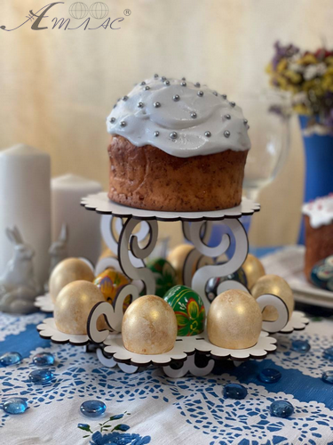 Сувенир "Пасхальная подставка с завитками" для паски и 12 яиц 23.5 х 13 см AS-6220 фото 4