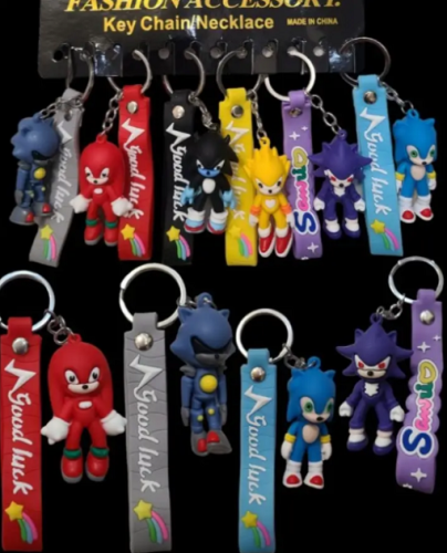 Брелок Соник микс 6 см резиновый с браслетом  23-1392 фото 2