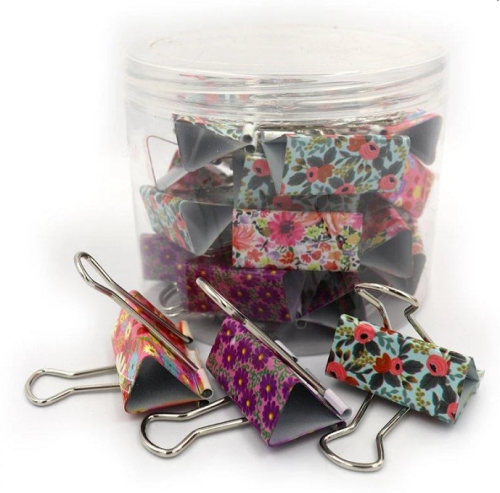 Биндер № 41 мм шириной Цветы микс ПОШТУЧНО  5387-41