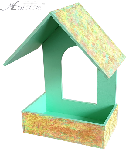 Годівничка фарбована № 1/2 різнокольорова 16 х 10 х 21 см AS-4280, F-0237