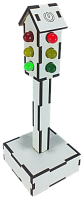 Светофор работающий на 4 стороны, полностью как настоящий! работает от розетки  7,5 х 7,5 х 21 см AS-5502, Е-002
