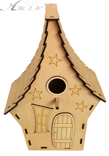 Шпаківня № 9/1 Будинок Чарівника, фарбована, морилка під лаком 24 х 18 х 35 см AS-4368 фото 2