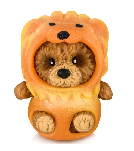 Игрушка силиконовая антистресс Мишка в костюме Льва 6 см  01275
