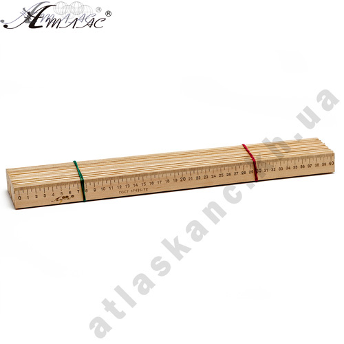 Линейка Деревянная 40 см напечатанная со штрих-кодом AS-0655, К-4053 фото 2
