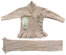 Набір Светр + шарф для дівчинки рожевий зі стразами Nipper 12403