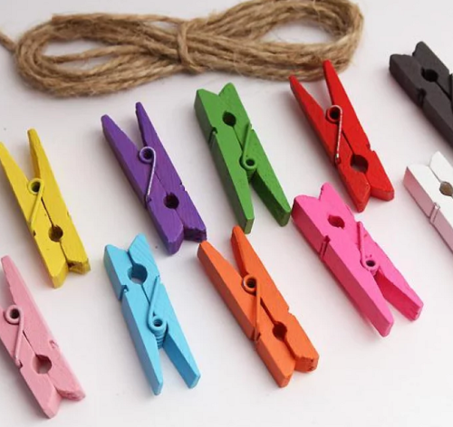 Прищепки декоративные Цветные 1шт деревянные 3,5 см  11766 фото 3